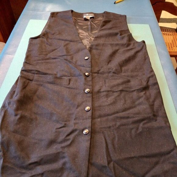 Sag Harbor Dresses & Skirts - Sag Harbor Women's 14 Wool Button Down Black Jumper Cottagecore Granny Chic